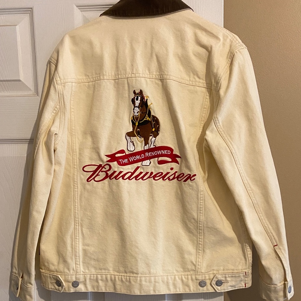 Budweiser Cream and Brown Jacket with Horse Design